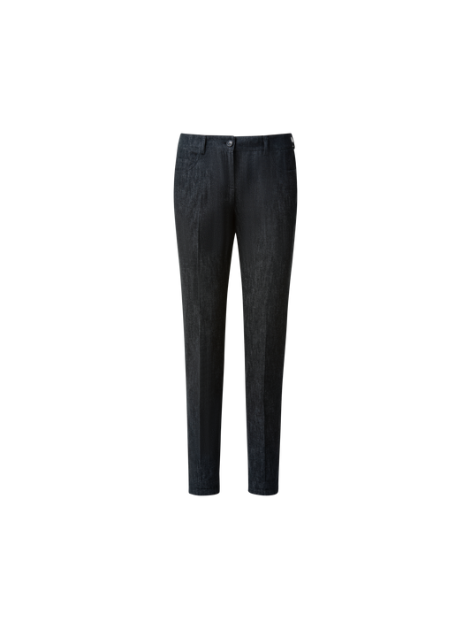 Designer Slim Cotton Denim Stretch Pants - black - grey