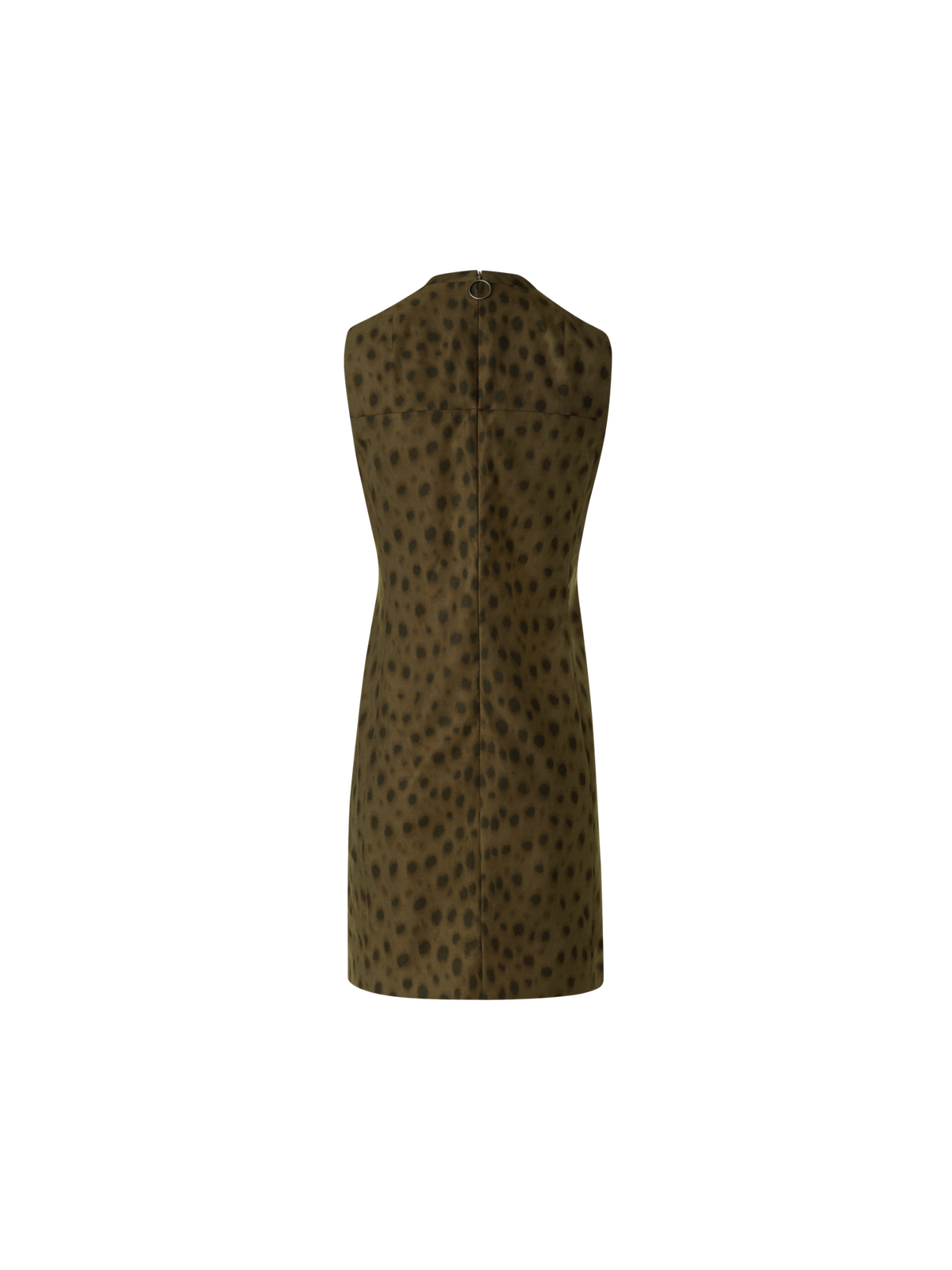 Designer Short Techno Sheath Dress in Leopard Print - neutral - brown