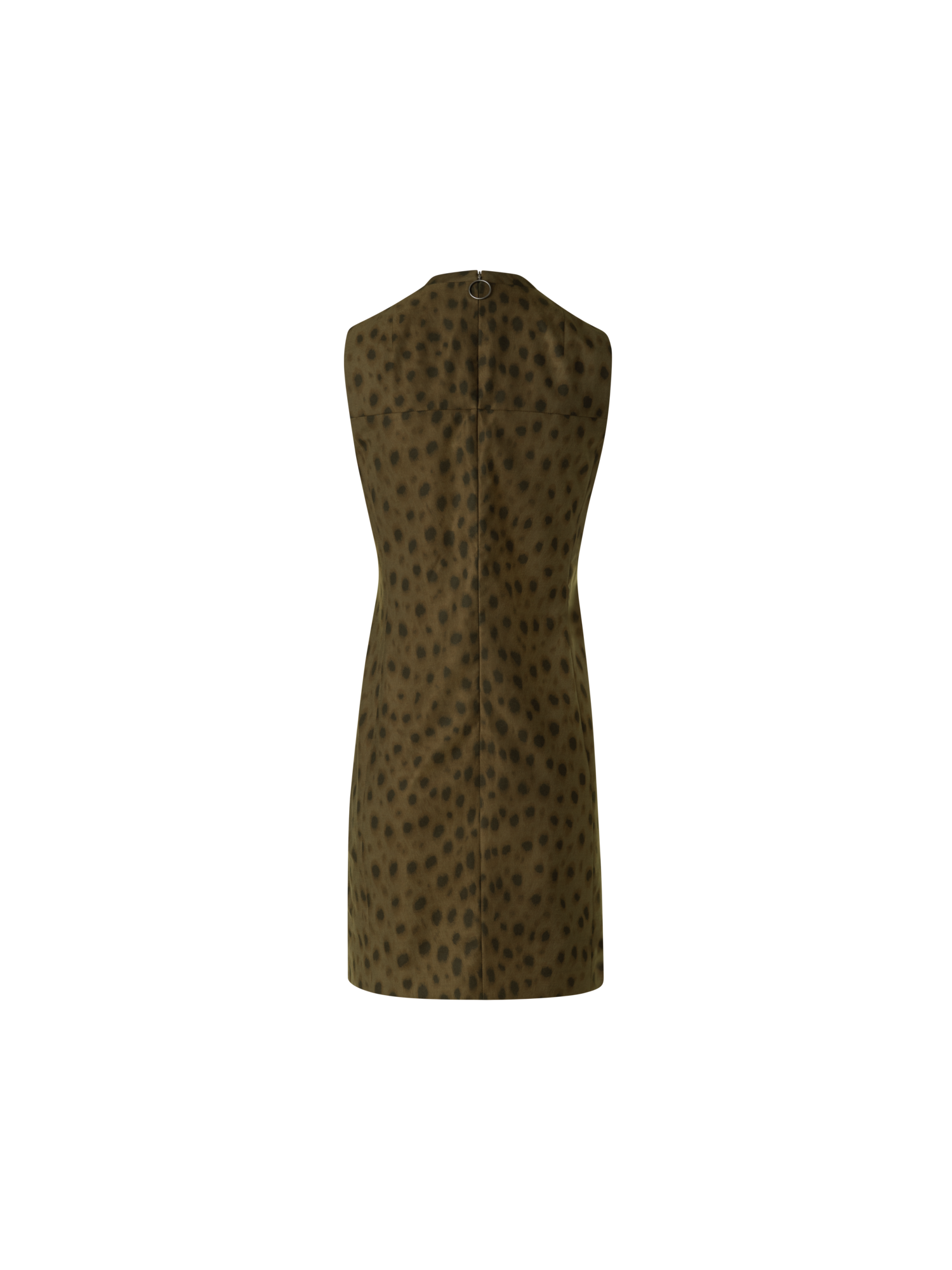 Designer Short Techno Sheath Dress in Leopard Print - neutral - brown
