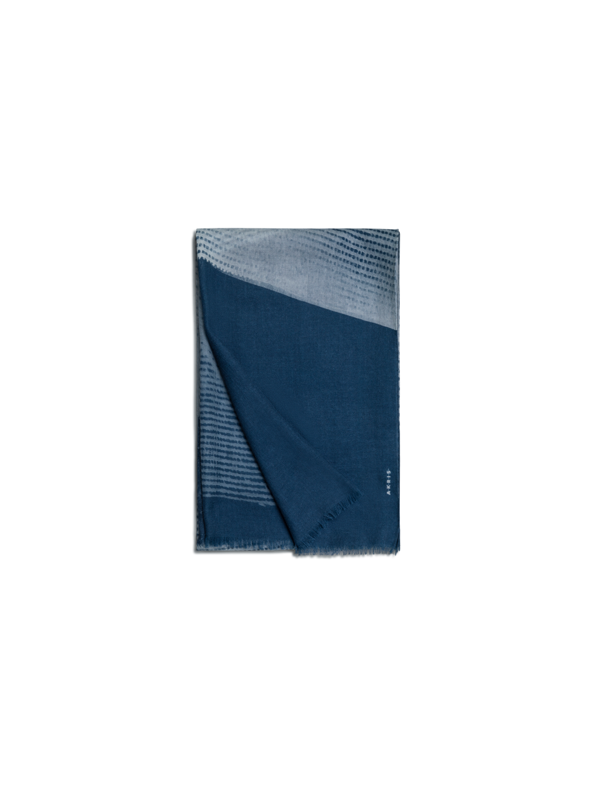 Designer Cashmere Scarf in Zigzag Print - neutral - navy - blue - multicolor