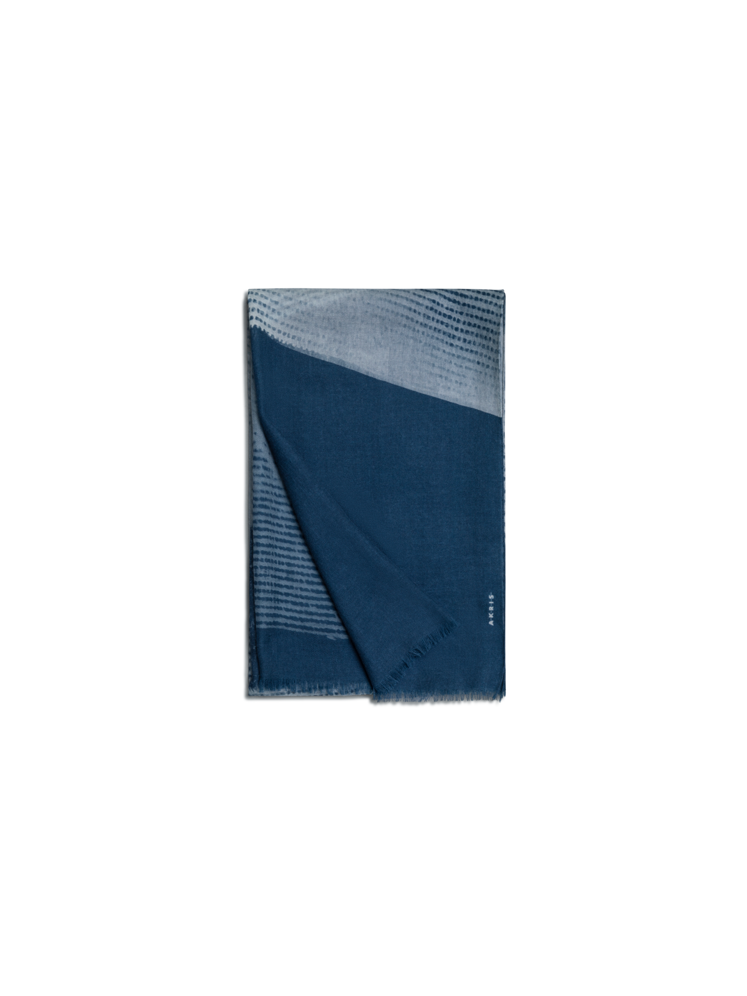 Designer Cashmere Scarf in Zigzag Print - neutral - navy - blue - multicolor