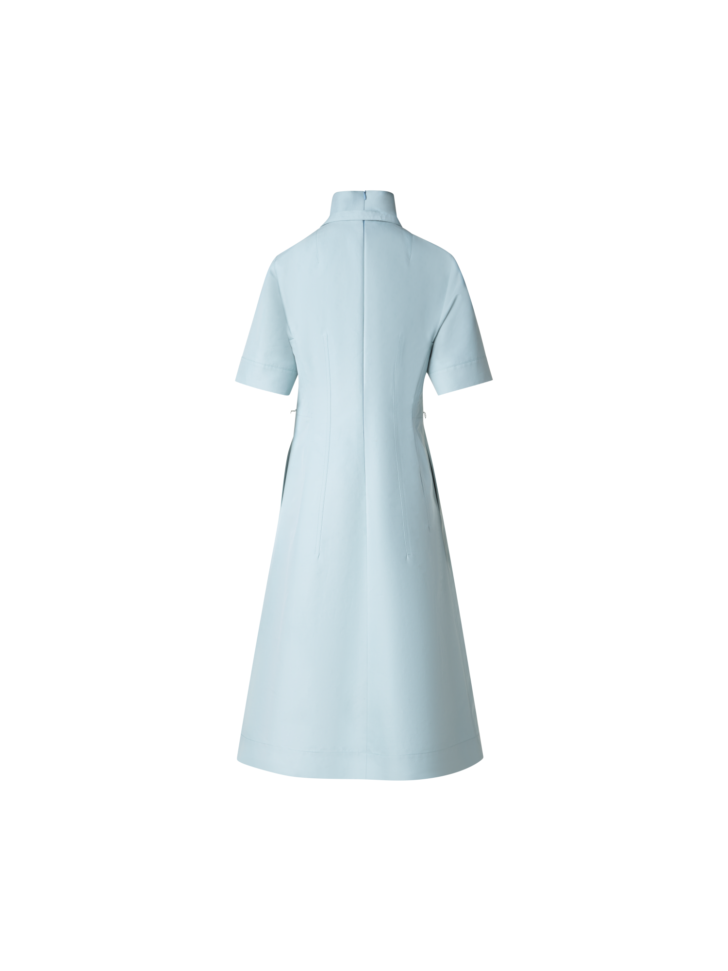 Designer Midi Dress in Cotton Poplin - pastel - blue