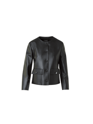 Designer Leather Jacket with Bracelet Sleeves - black - neutral