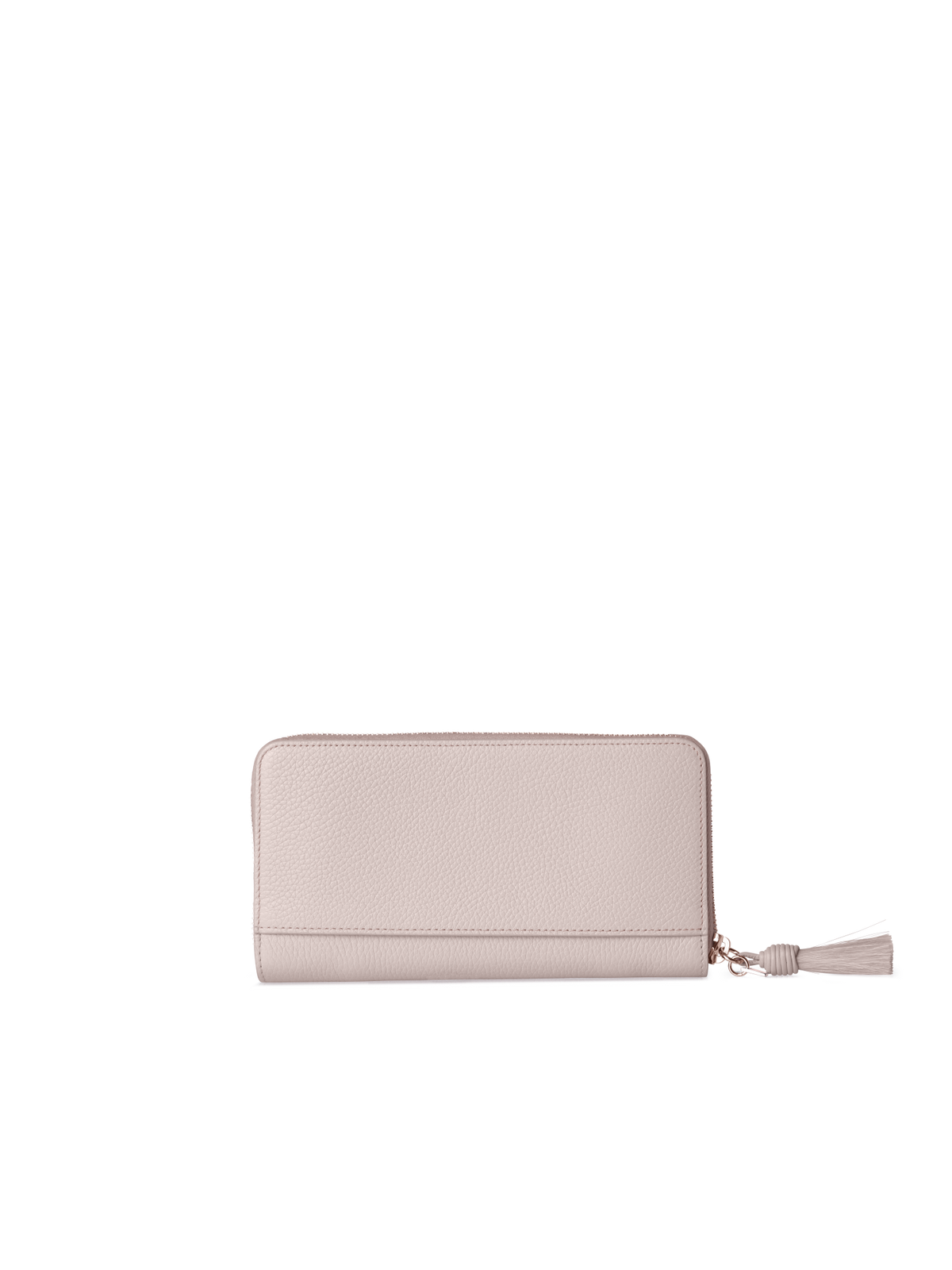 Designer Long Zip Around Wallet in Leather - neutral - beige