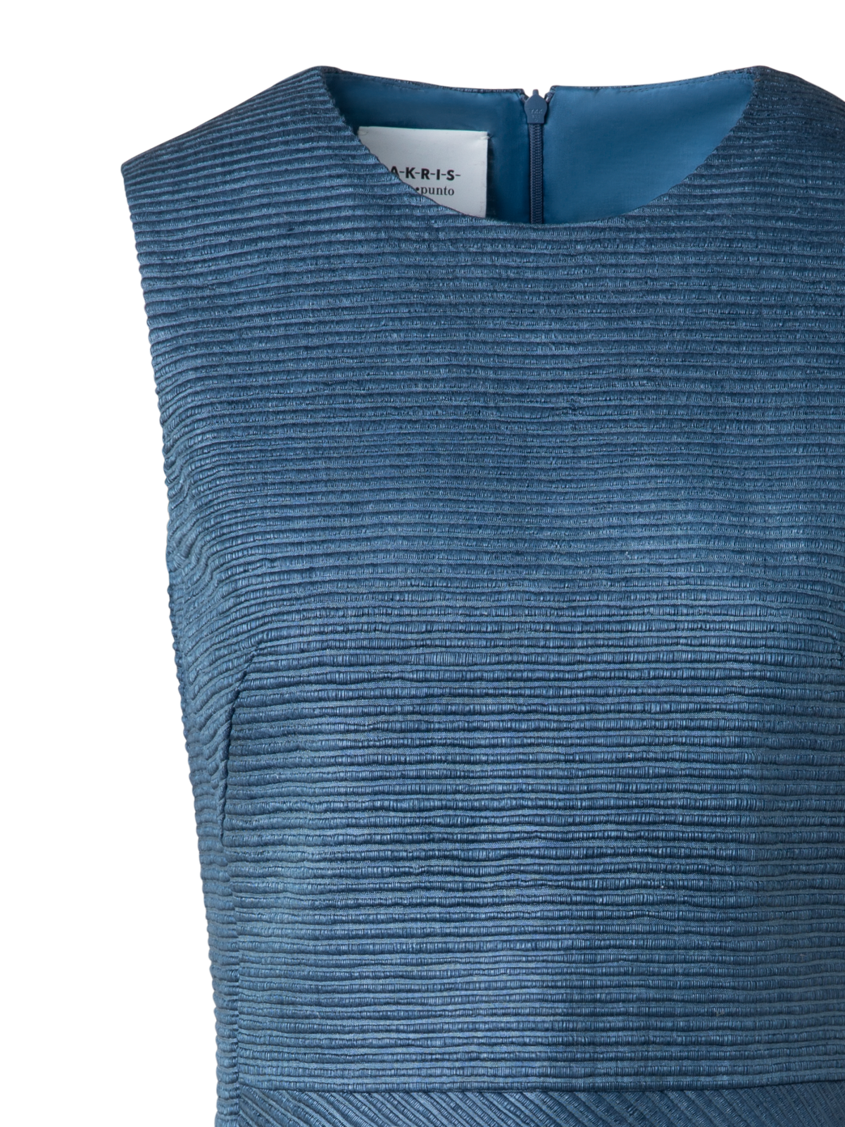 Designer Flared Cocktail Dress in Indian Silk Ottoman - blue