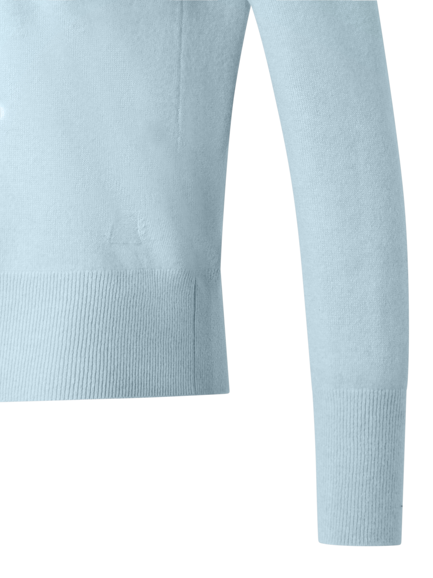 Designer V-Neck Sweater in 100% Cashmere - pastel - blue