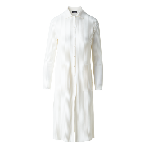 Langer Strickmantel aus Seidenbaumwolle