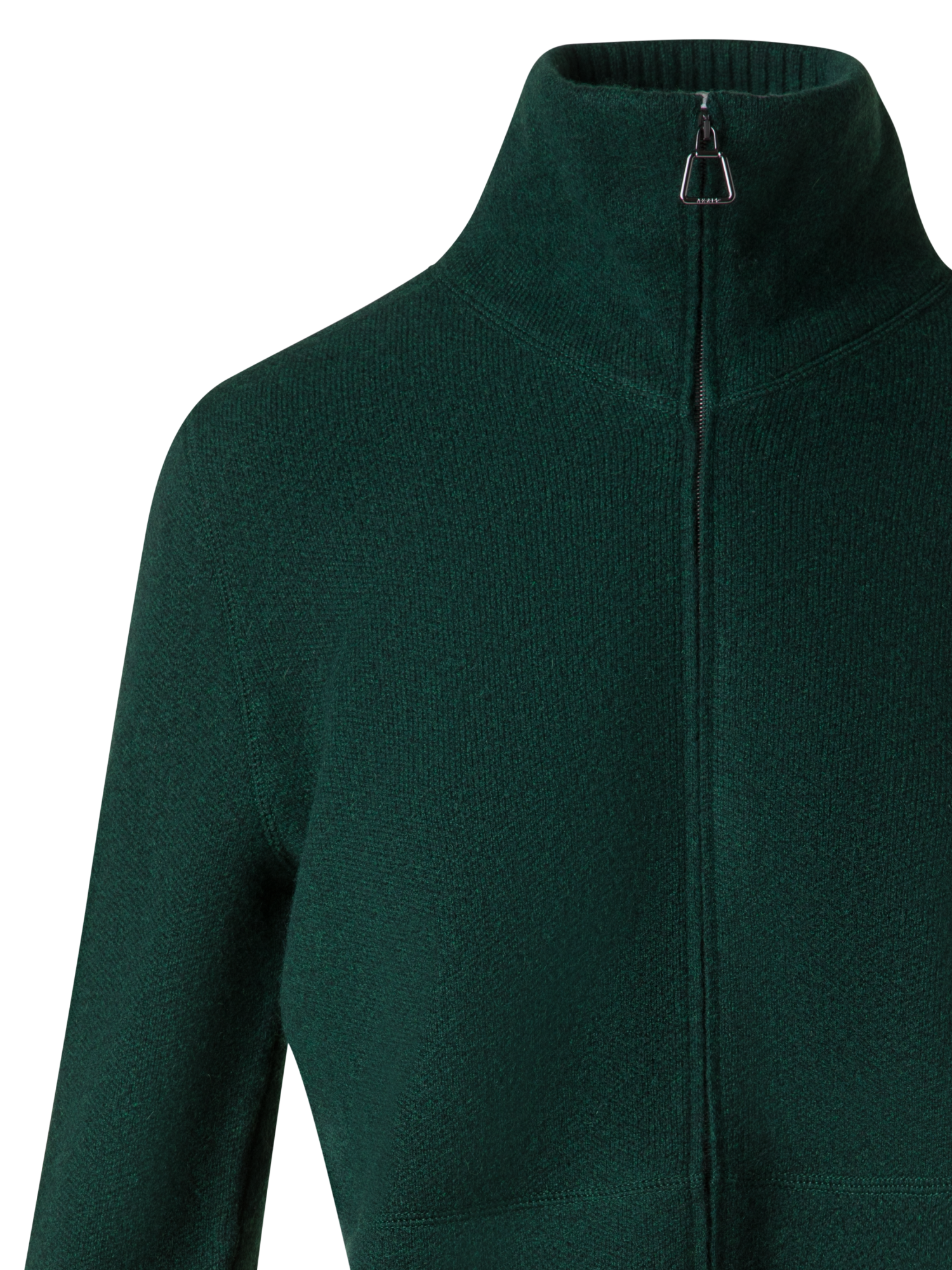 Designer Cardigan in Cashmere Pique Knit  - green