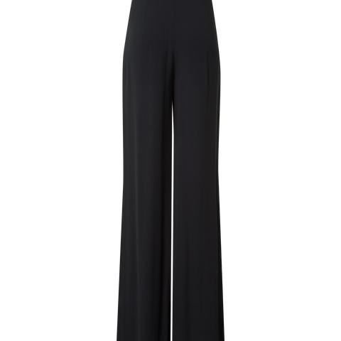 Palazzo Silk Pants with Side Slits