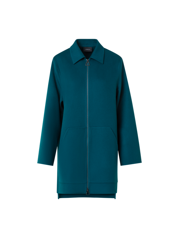 Designer Short Cashmere Double-Face Coat - green