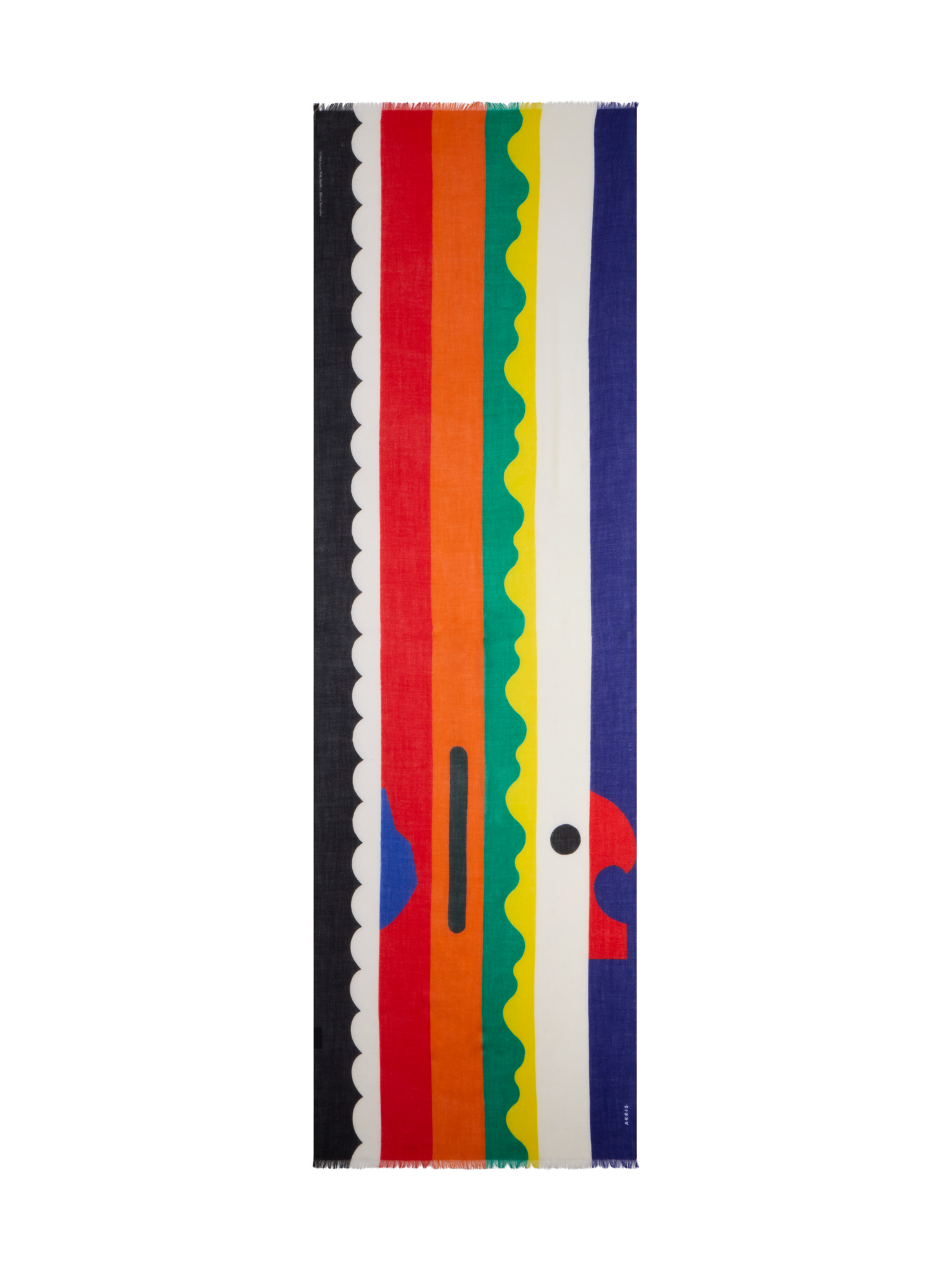 Designer Cashmere Scarf in Paravent Print - multicolor