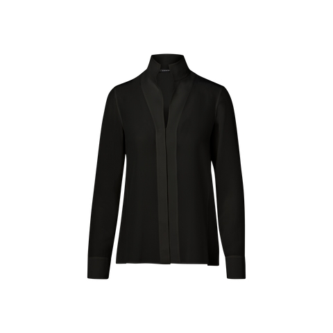 Seidenbluse mit Stehkragen
