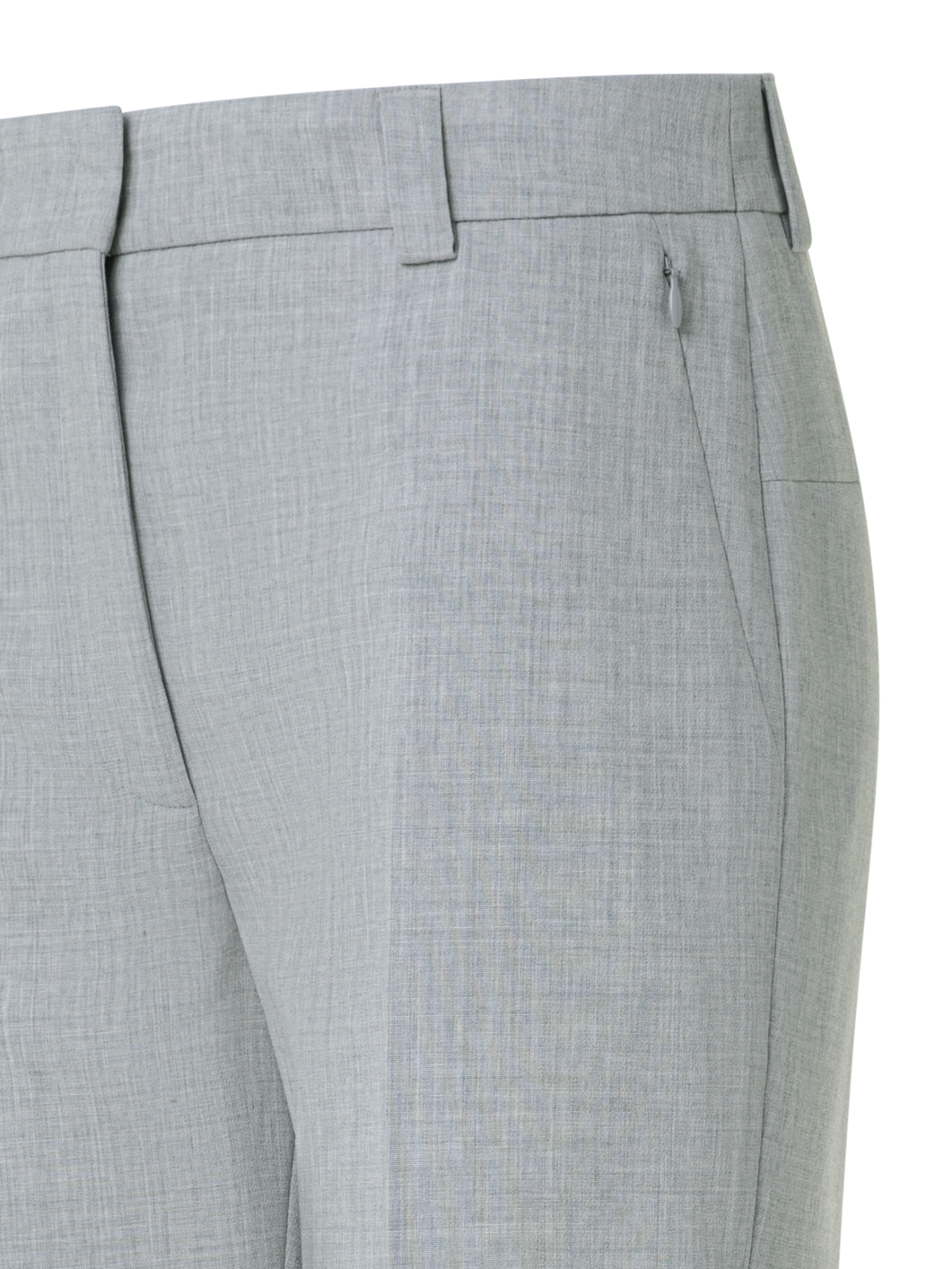 Designer Cropped Tapered Wool Double-Face Pants - neutral - grey