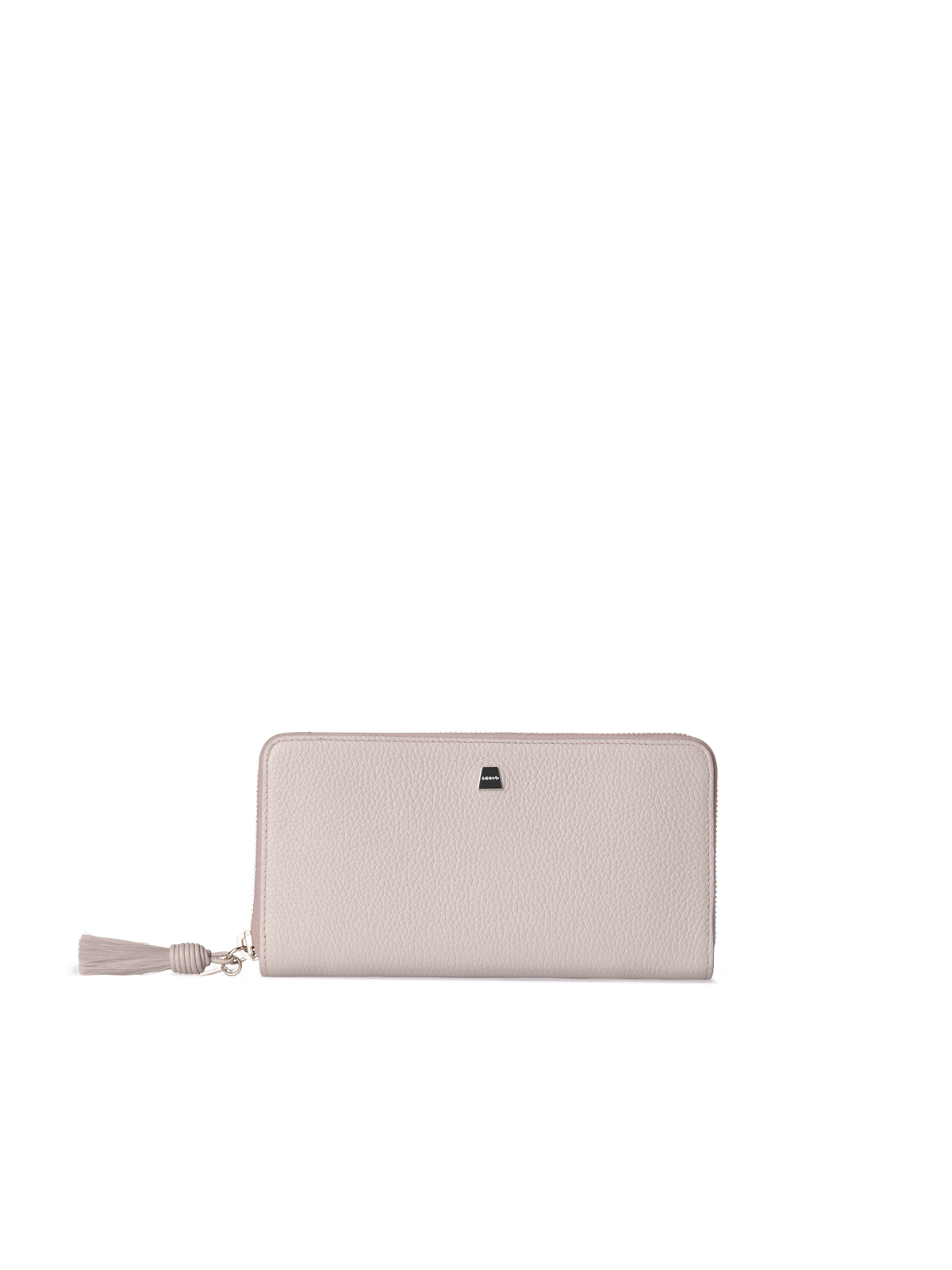 Designer Long Zip Around Wallet in Leather - neutral - beige