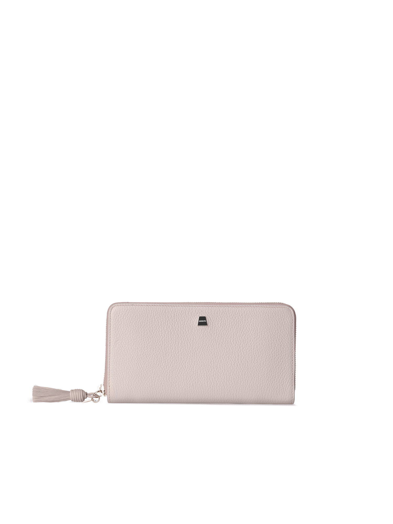 Designer Long Zip Around Wallet in Leather - neutral - beige