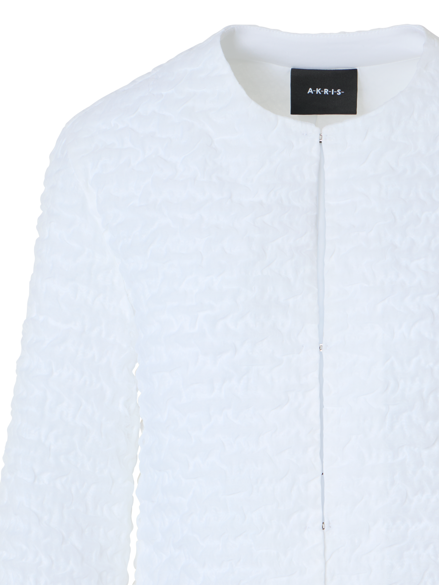 Designer Short Jacket in 3D Bubble Organza - neutral - ecru - white