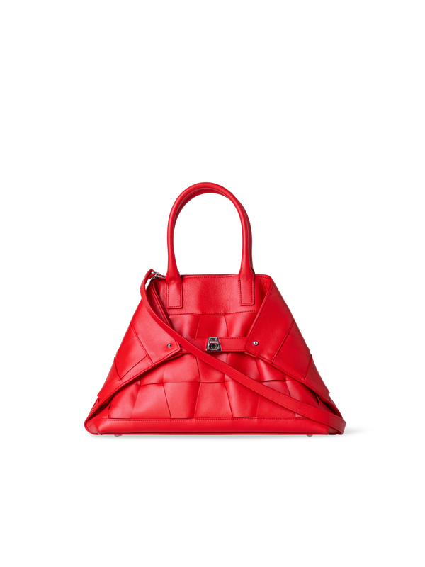 Designer Ai Small Top Handle Tote - red