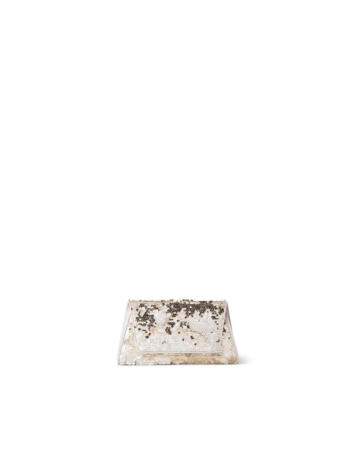 Designer Anouk Mini Trapezoid Clutch - gold - ecru - white