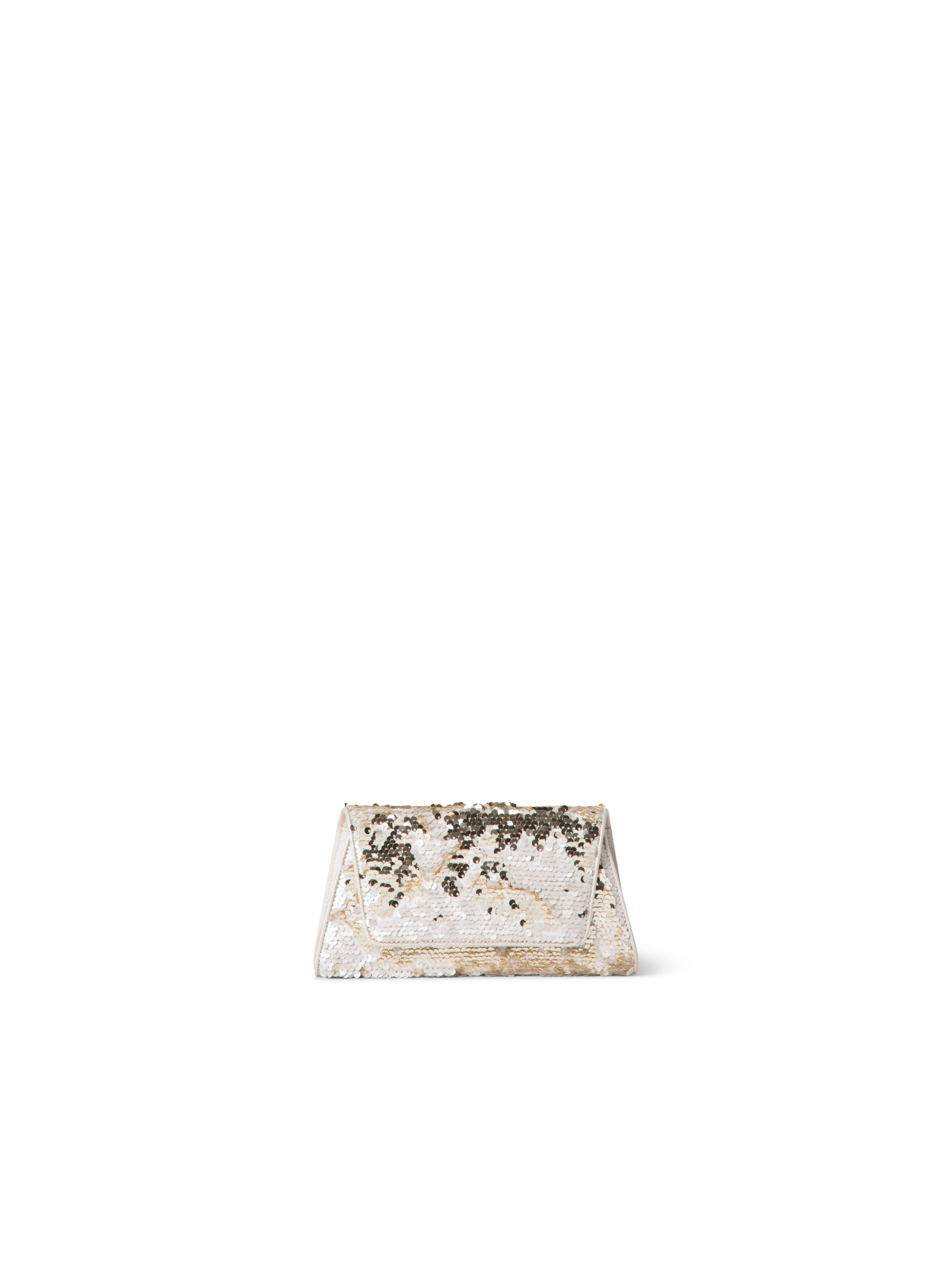 Designer Anouk Mini Trapezoid Clutch - gold - ecru - white