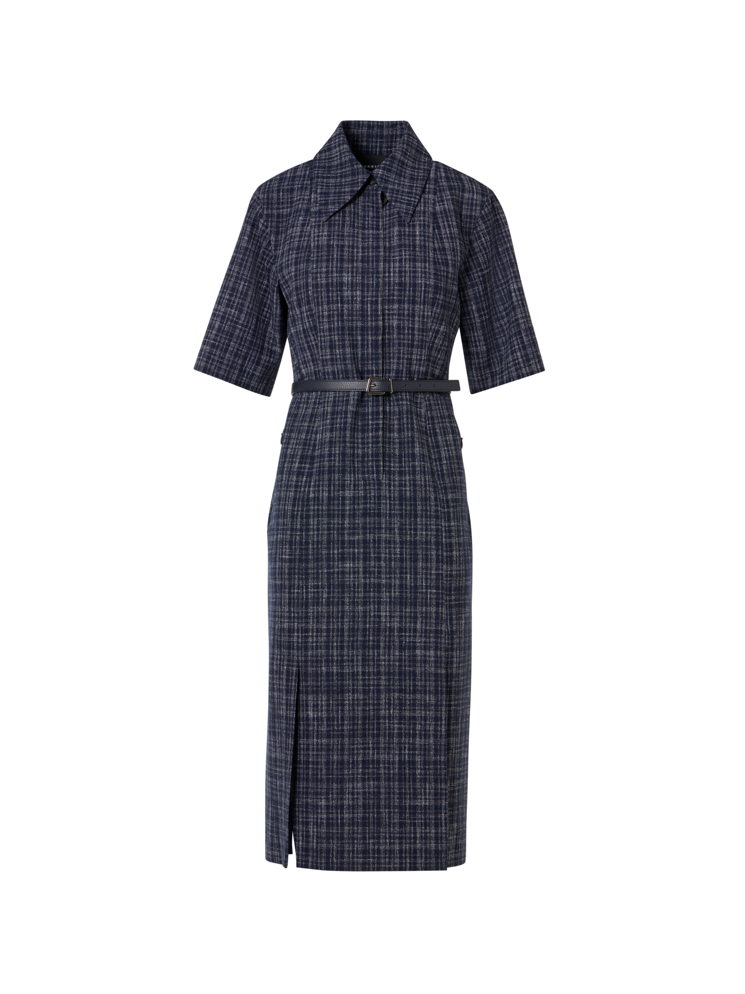 Short-Sleeve Tweed Check Sheath Dress – Akris EU