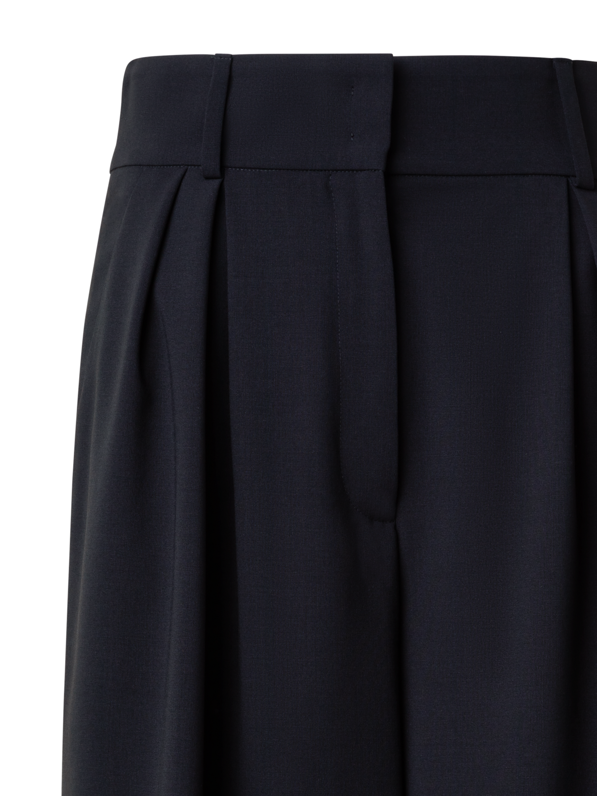 Designer Pleated Cool Wool Bermuda Shorts - neutral - black