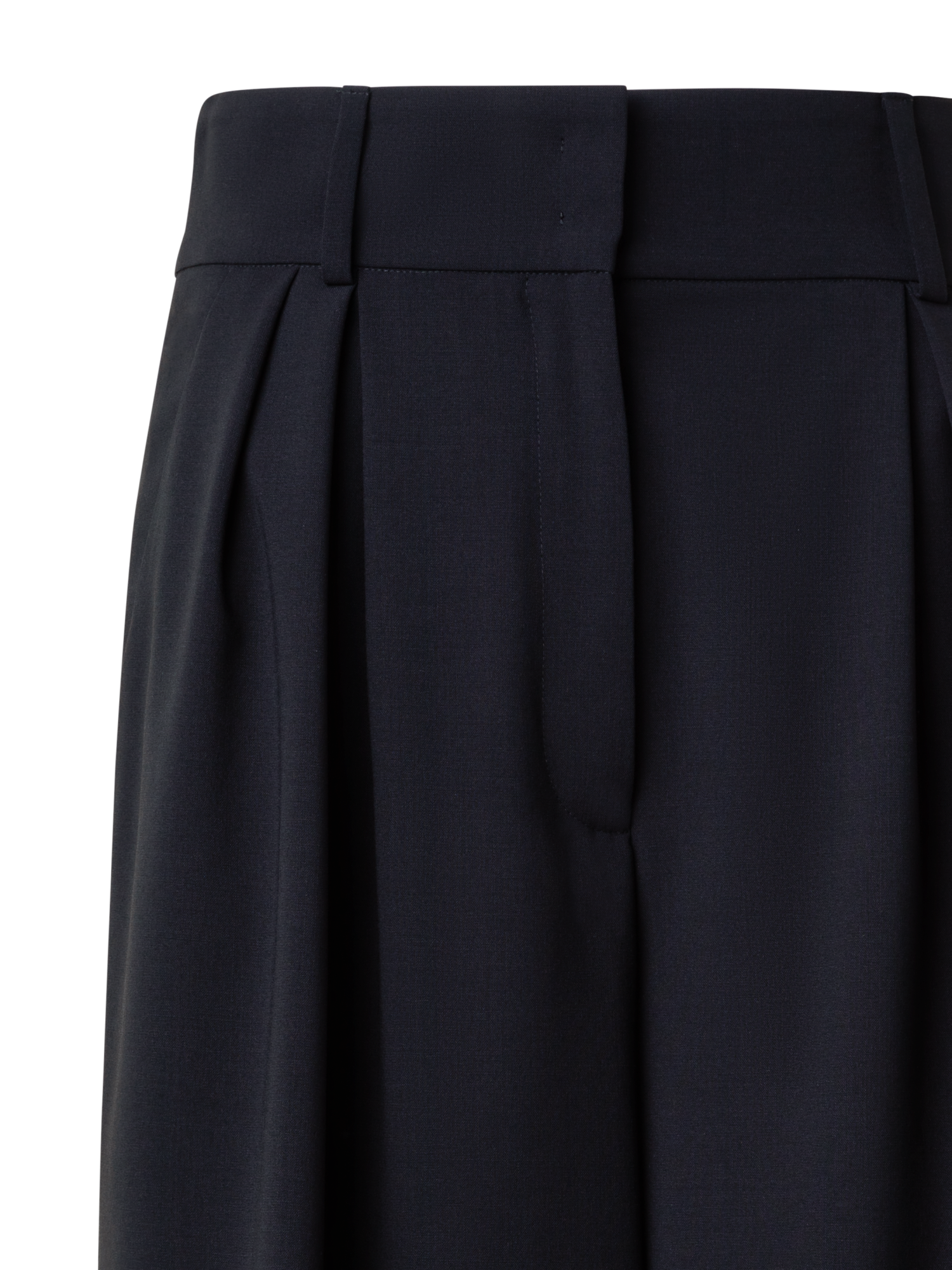 Designer Pleated Cool Wool Bermuda Shorts - neutral - black