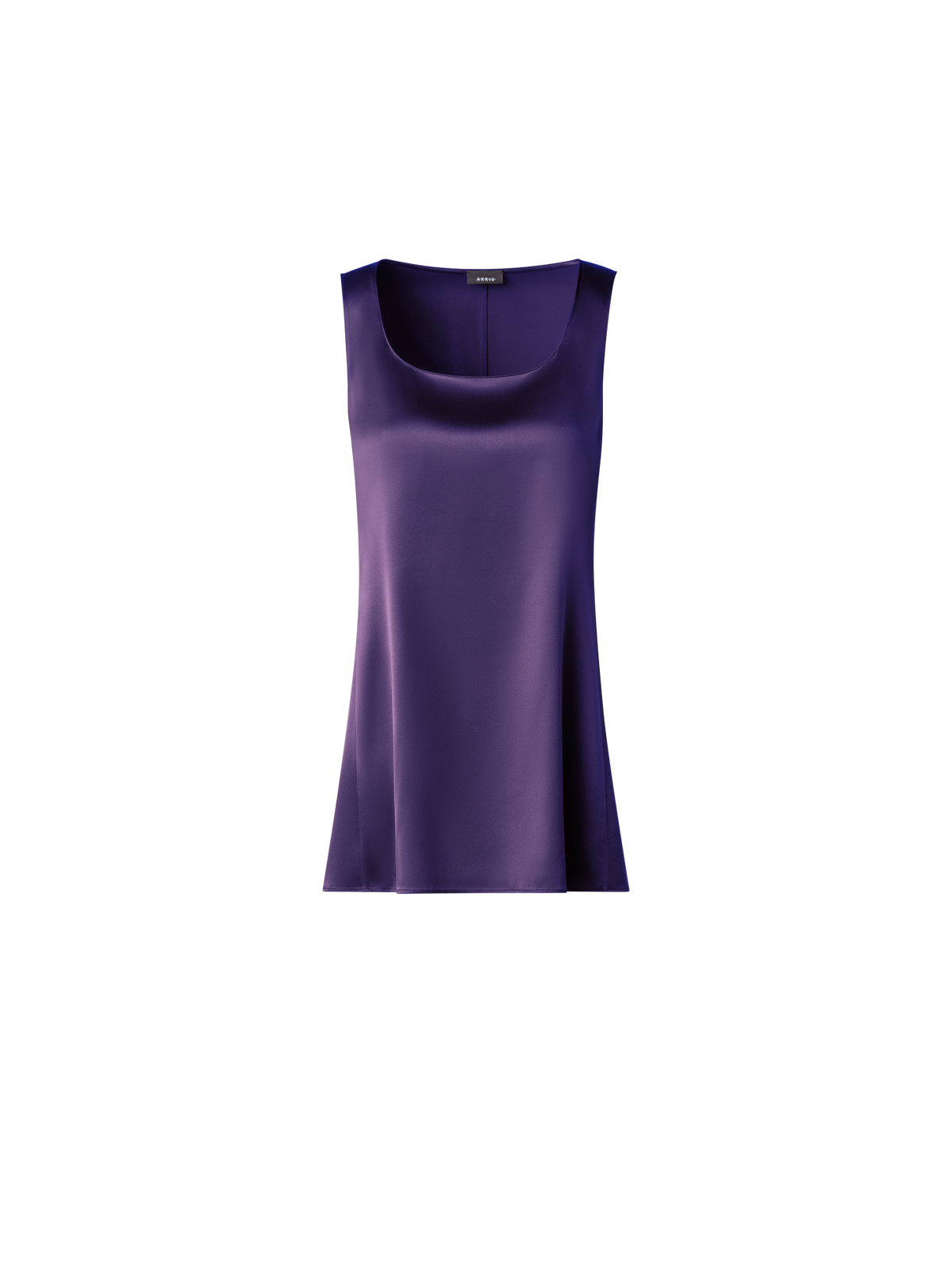 Designer Sleeveless Silk Satin Tunic Blouse - purple