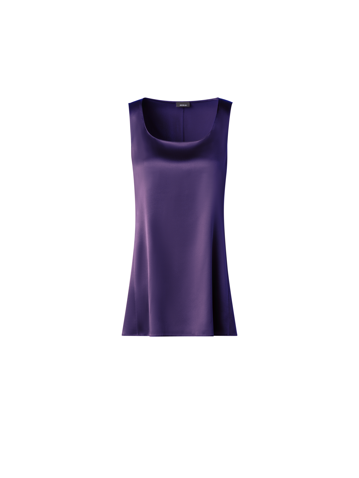 Designer Sleeveless Silk Satin Tunic Blouse - purple