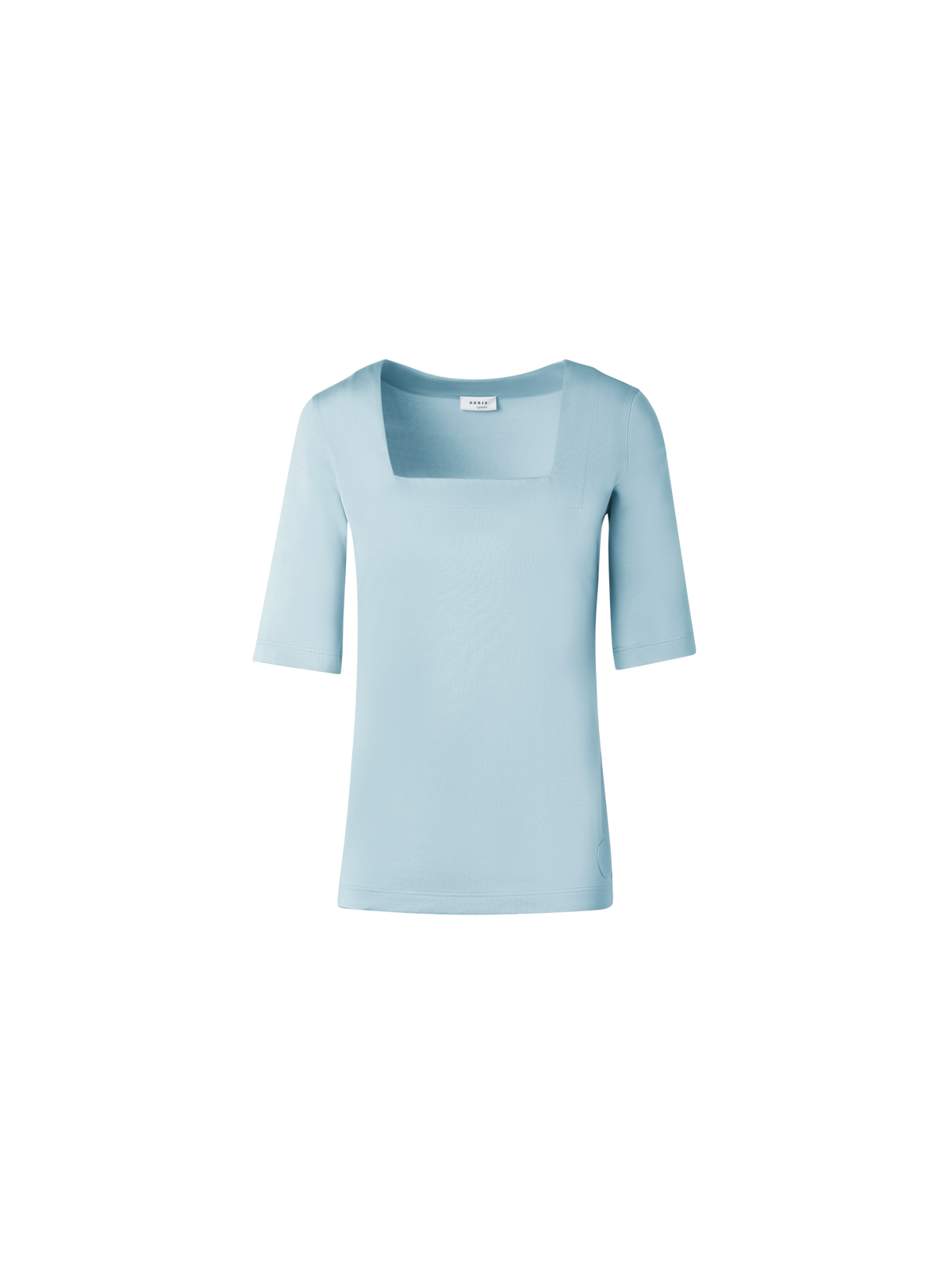 Designer Square Neck T-Shirt in Modal - pastel - blue