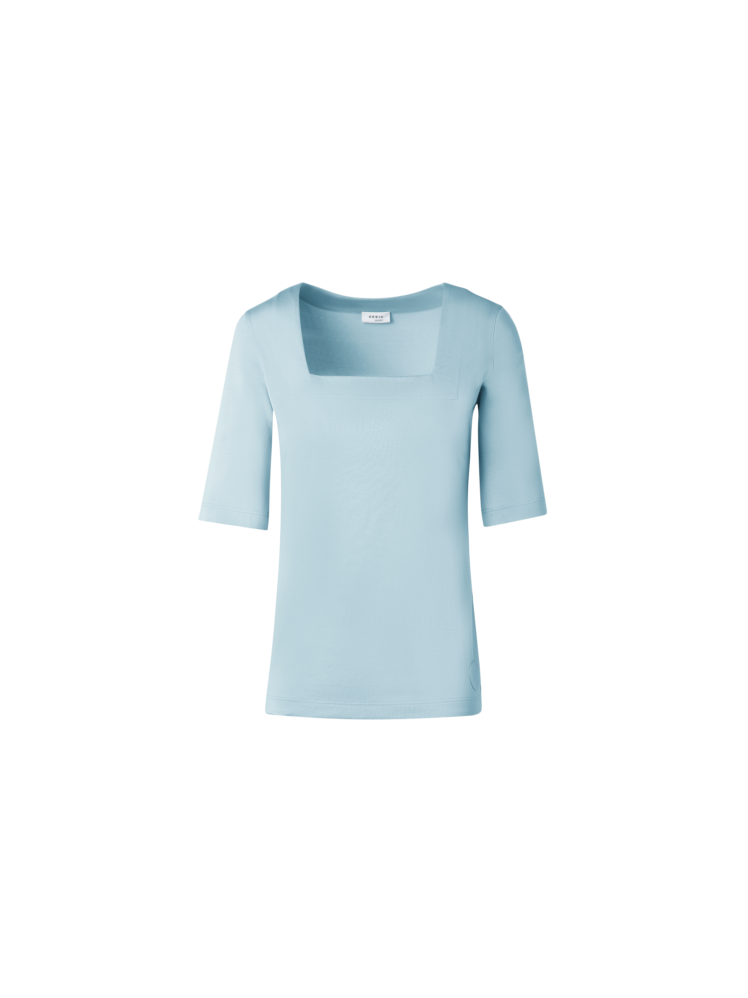 Designer Square Neck T-Shirt in Modal - pastel - blue