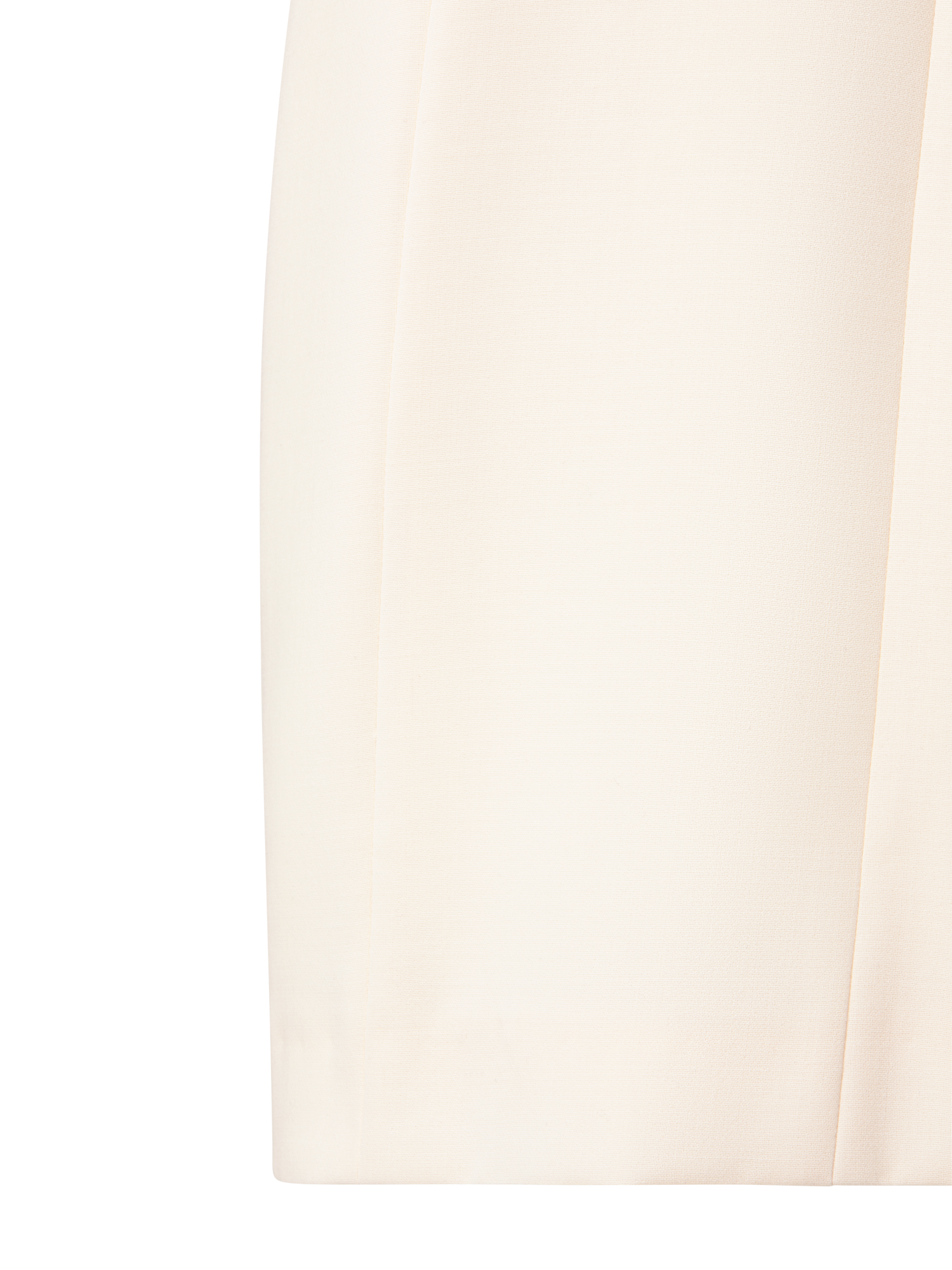 Designer Sleeveless V-Neck Wool Double-Face Sheath Dress - ecru - white