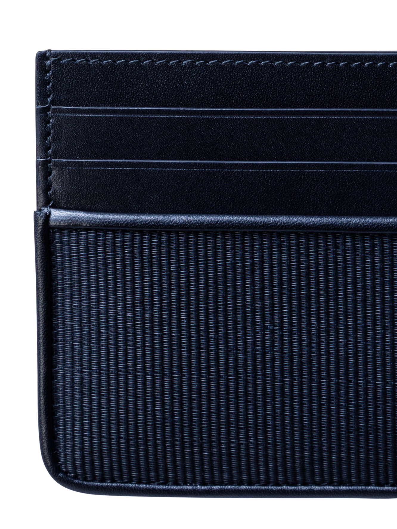 Designer Card Holder in Horsehair and Leather - navy - blue