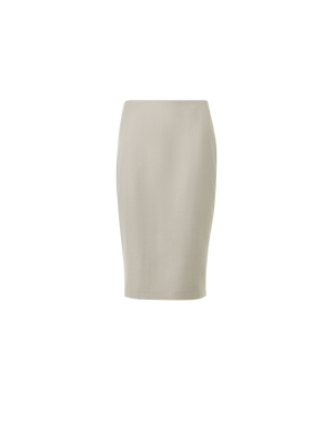 Designer Cashmere Pepita Pencil Skirt - beige