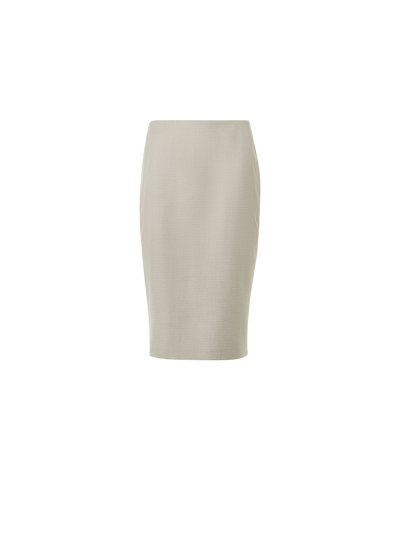 Designer Cashmere Pepita Pencil Skirt - beige