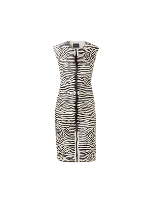 Designer Sleeveless Calfskin Sheath Dress - multicolor