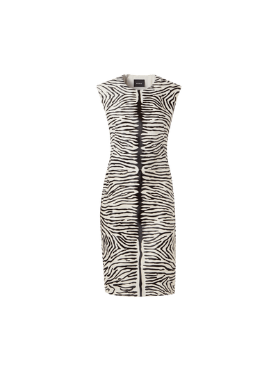 Designer Sleeveless Calfskin Sheath Dress - multicolor