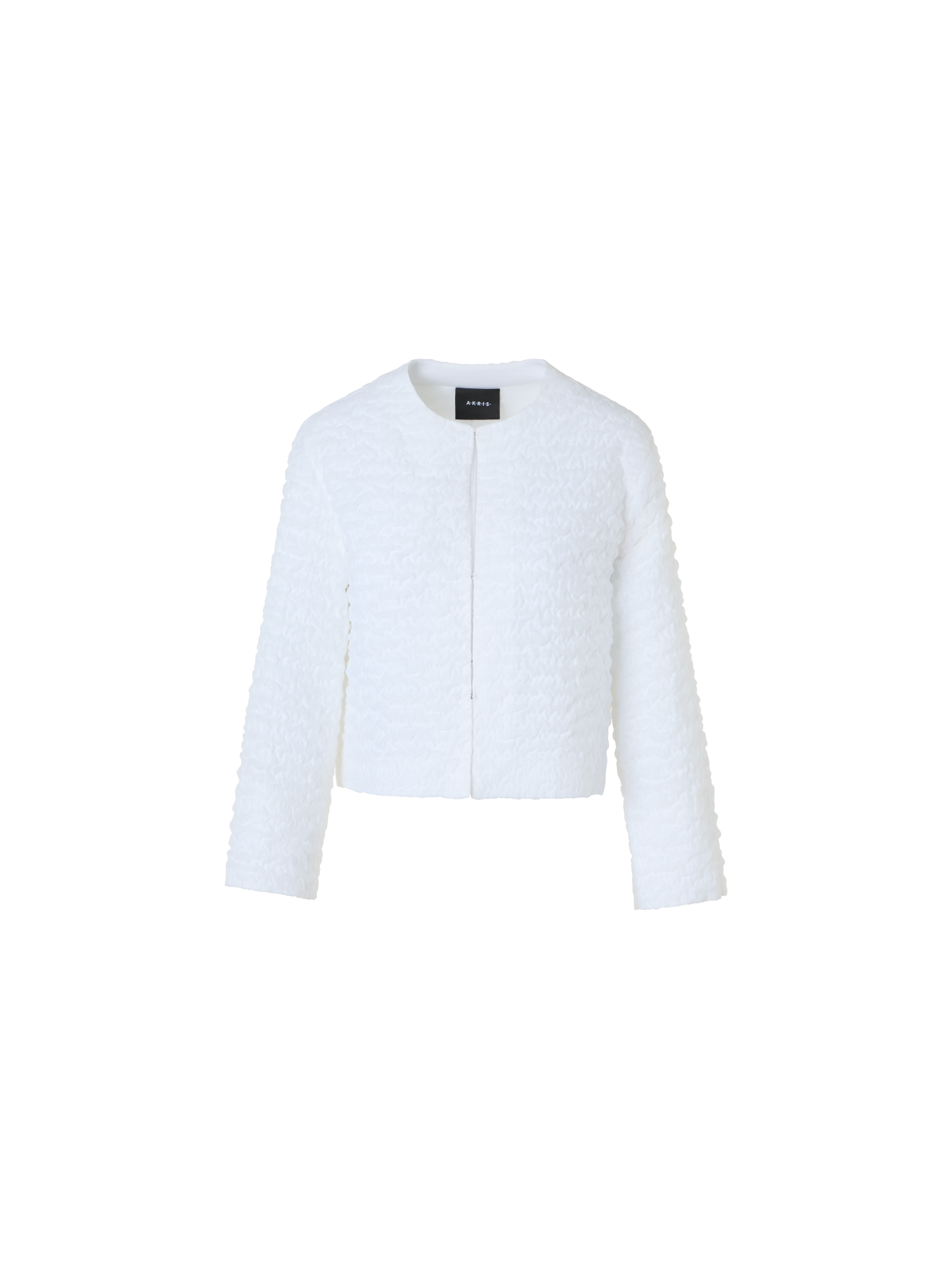 Designer Short Jacket in 3D Bubble Organza - neutral - ecru - white