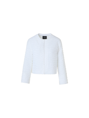 Designer Short Jacket in 3D Bubble Organza - neutral - ecru - white