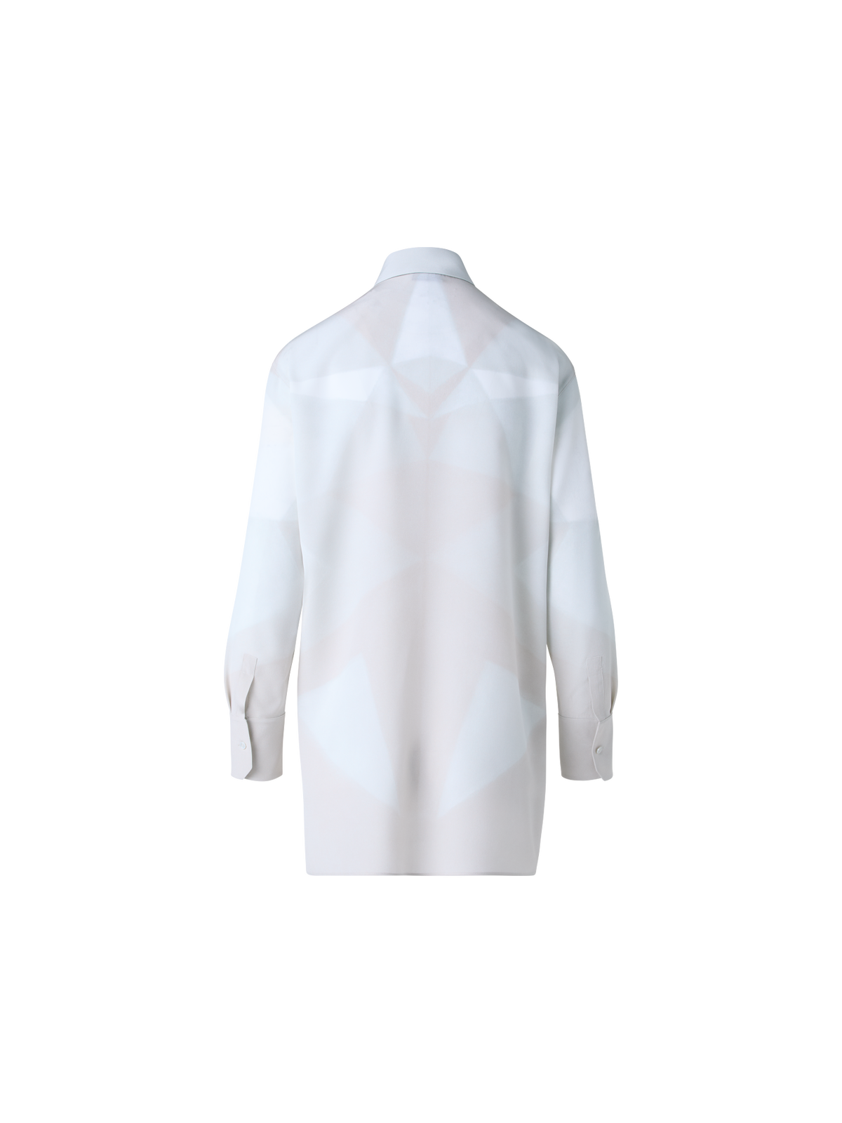 Designer Silk Tunic Blouse with Chiaroscuro Print 