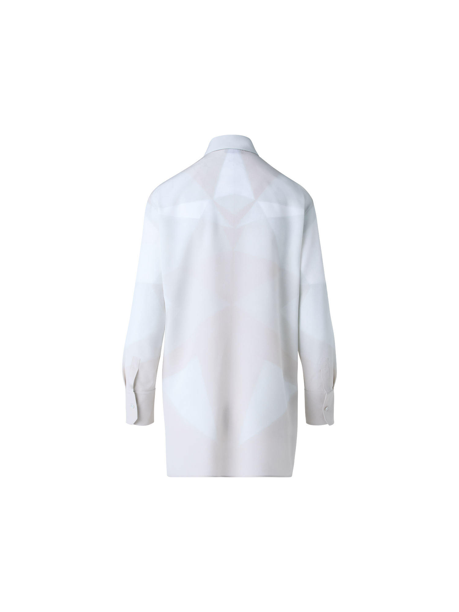 Designer Silk Tunic Blouse with Chiaroscuro Print 