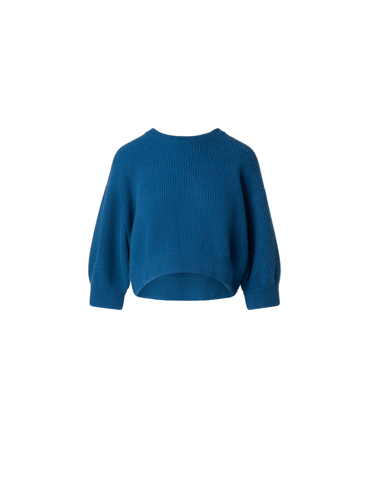 Designer Boxy Cashmere Knit Sweater - blue
