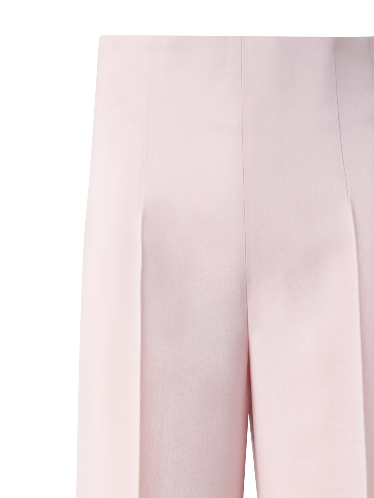 Designer Wide Straight Wool Double-Face Pants - pastel - pink