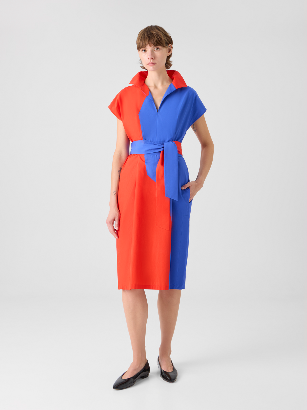 Designer Cotton Shirt Dress with High Plains Print - multicolor #editorial