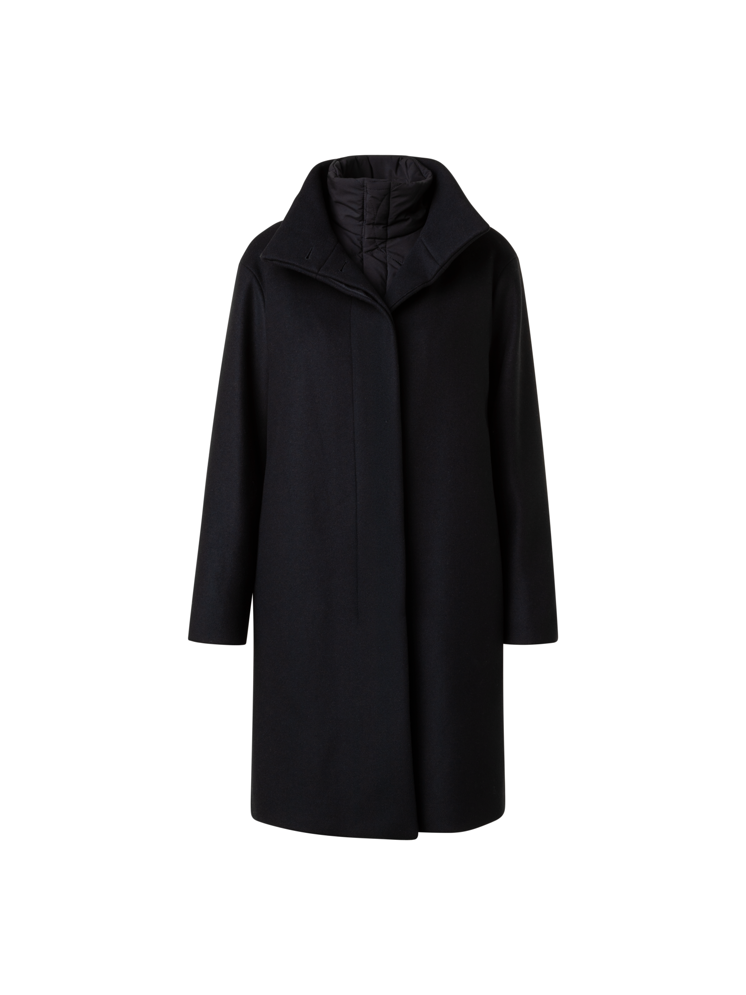 Designer 3-in-1 Long Coat - black