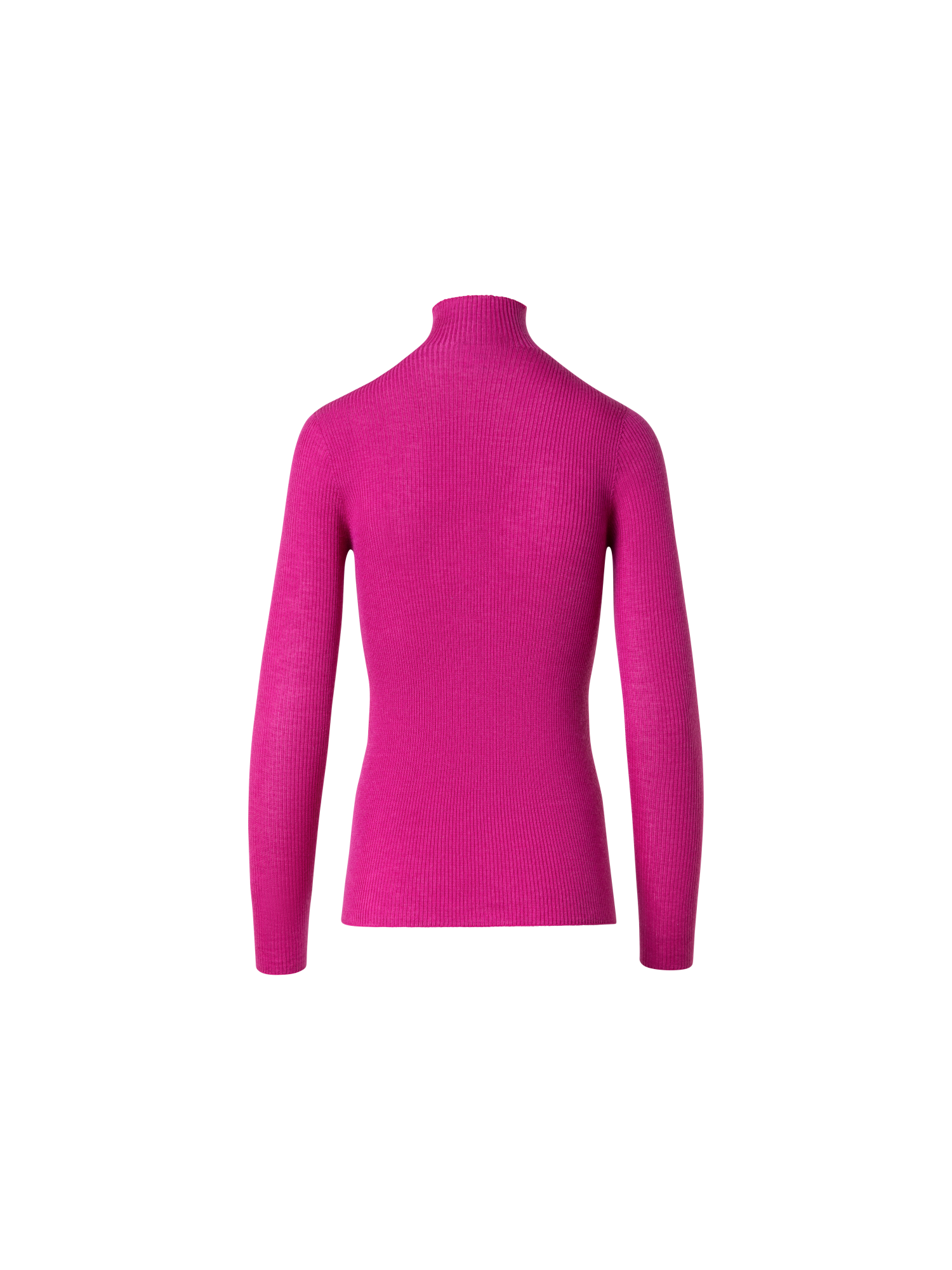 Designer Fine Rib Cashmere Mock Neck Sweater - pink