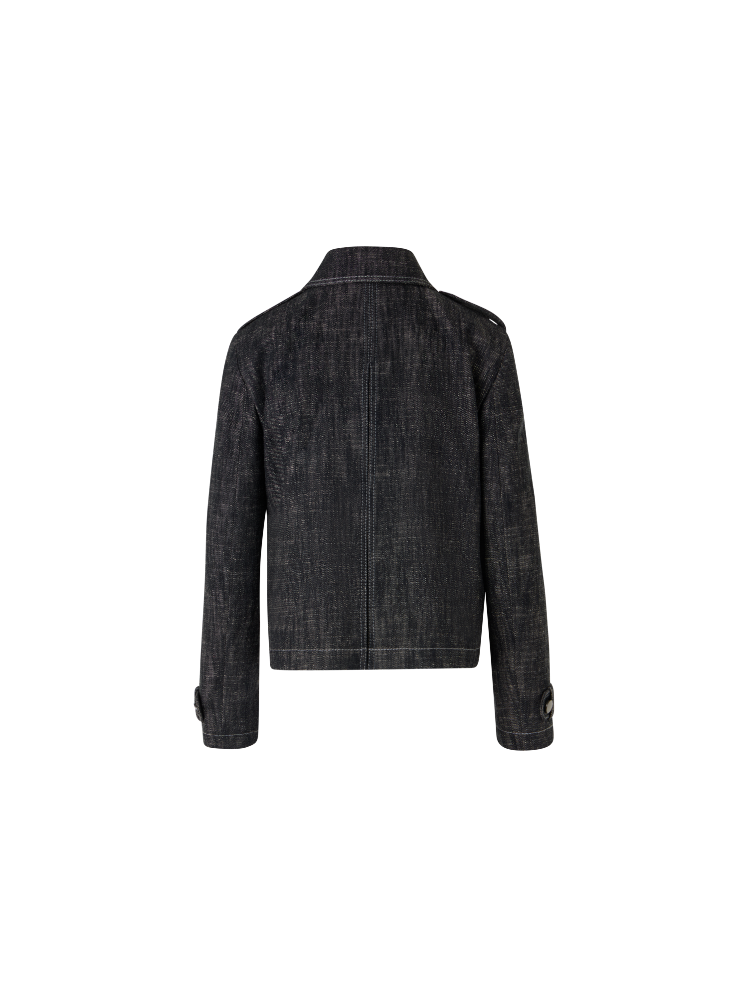 Designer Long-Sleeve Washed Heavyweight Cotton-Denim Jacket - black