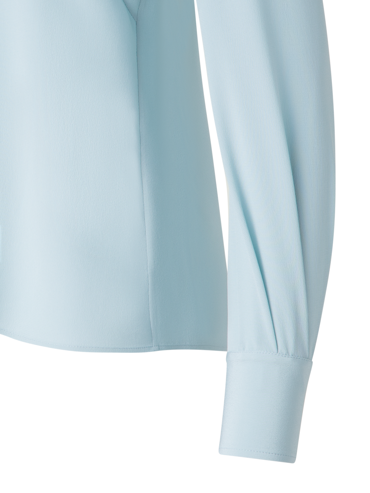 Designer Fitted Silk Shirt Blouse - pastel - blue