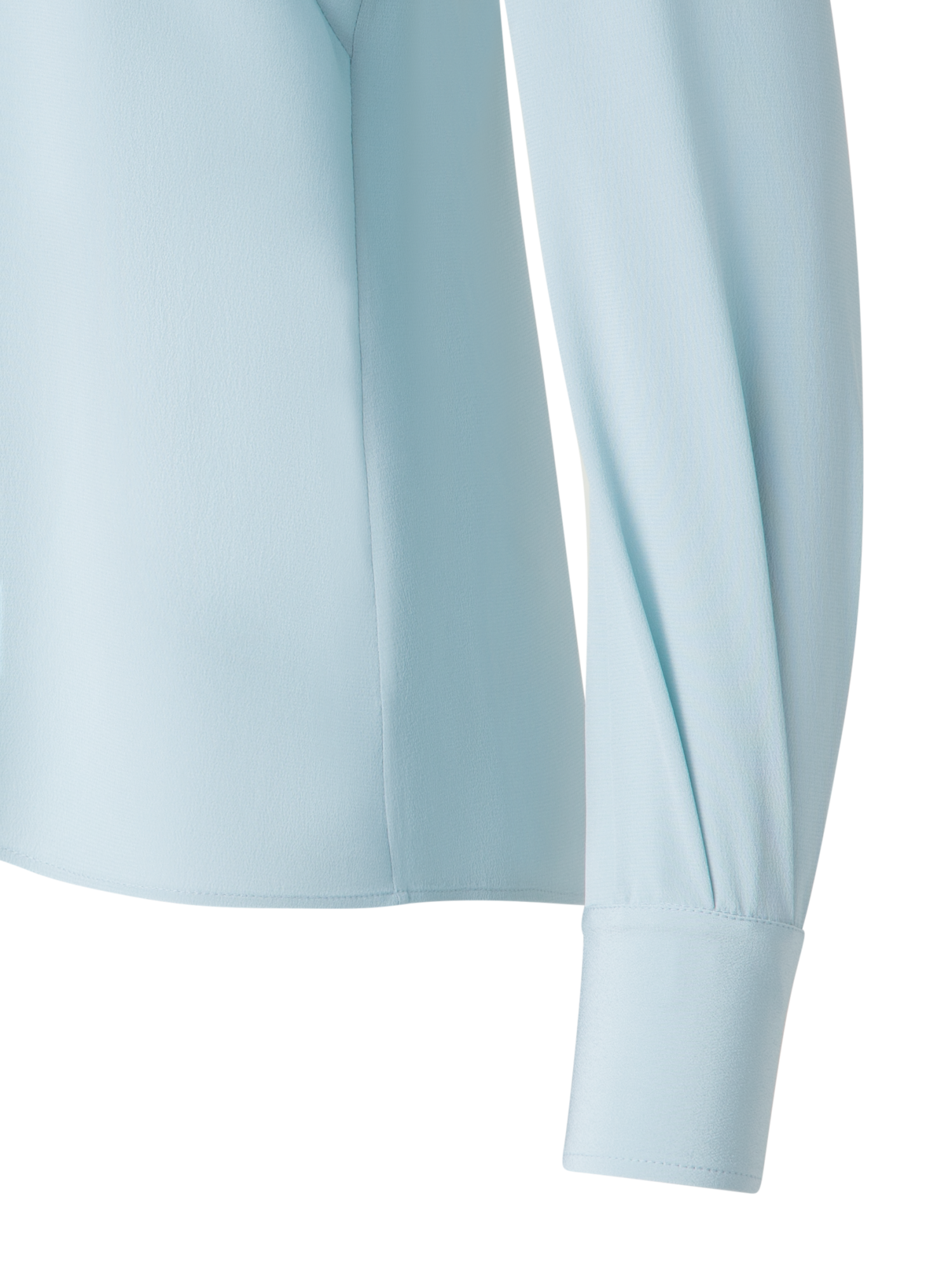 Designer Fitted Silk Shirt Blouse - pastel - blue