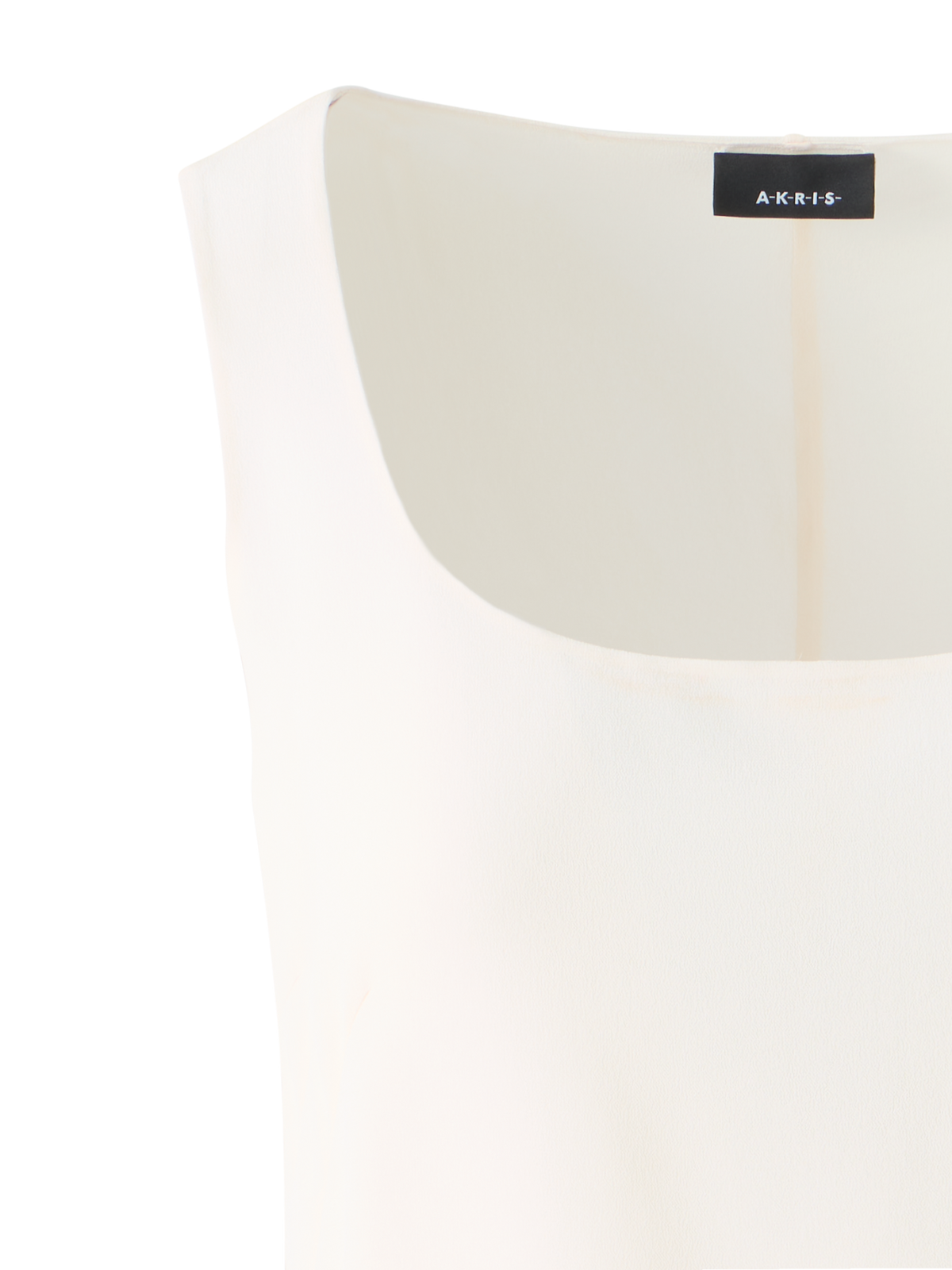 Designer Sleeveless Silk Georgette Top - ecru - white