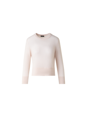 Designer Cashmere Silk Sweater with Bracelet Sleeves - neutral - pastel - beige
